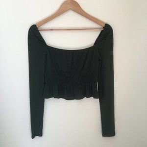 Superdown Davey Long Sleeve Top Forrest Green